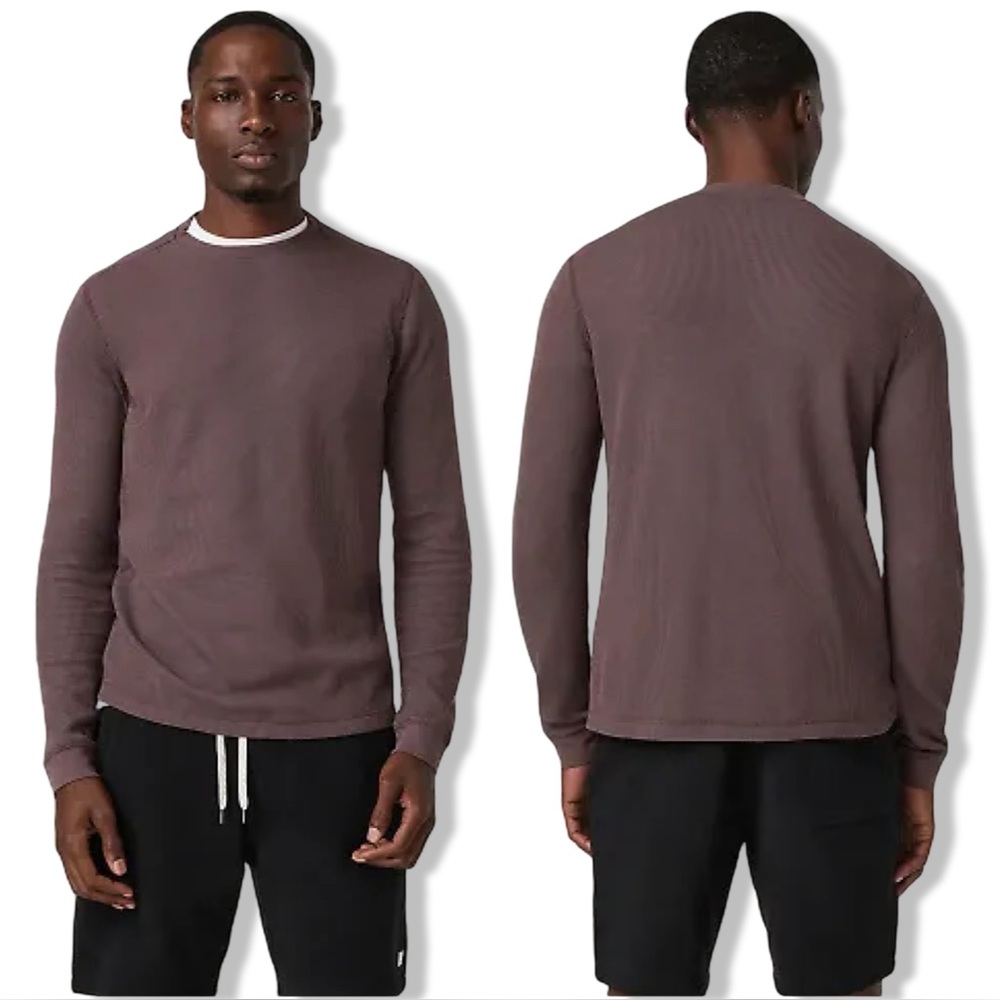 Vuori Waffle Crew Long Sleeve in Huckleberry